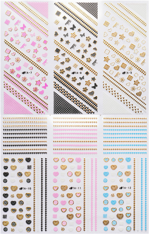 TA7-12 gold nail sticker