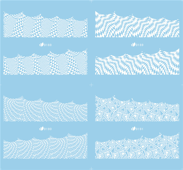 white D188-191 nail sticker