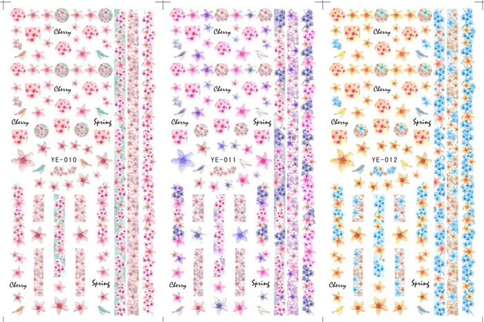 YE010-012 nail sticker 3 in 1