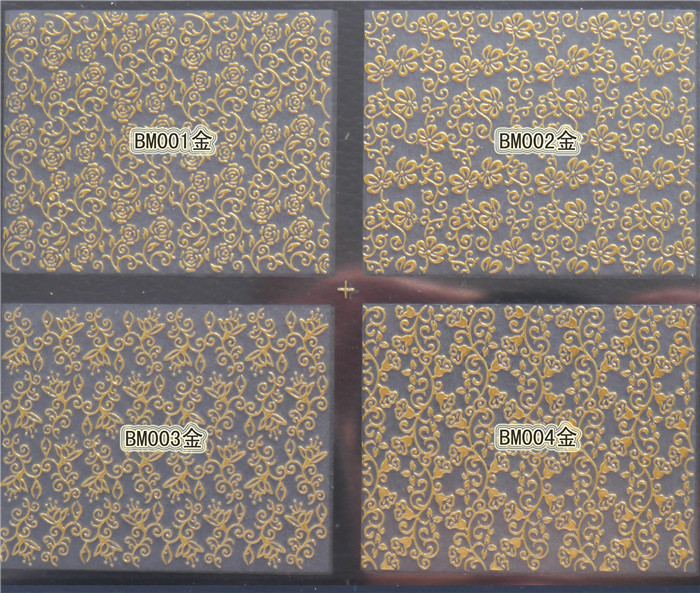 BM001-024 3D gold nail sticker