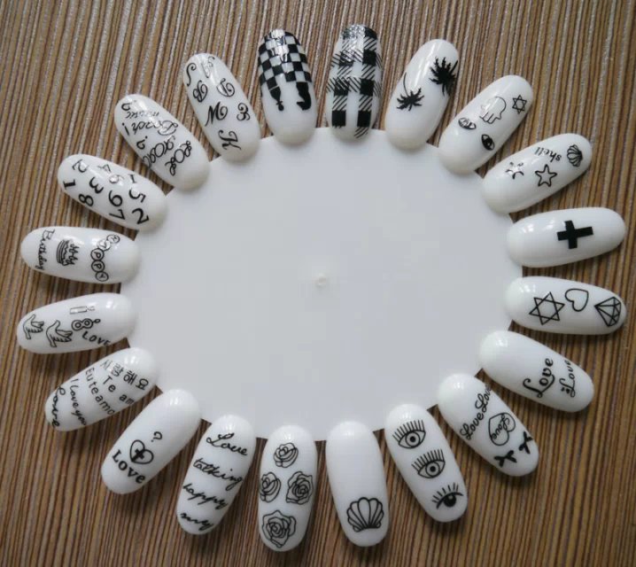 white HBJY049-60 nail sticker