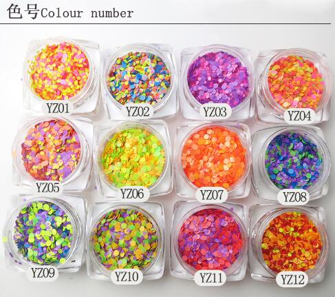 12色圆形亮片1MM2MM