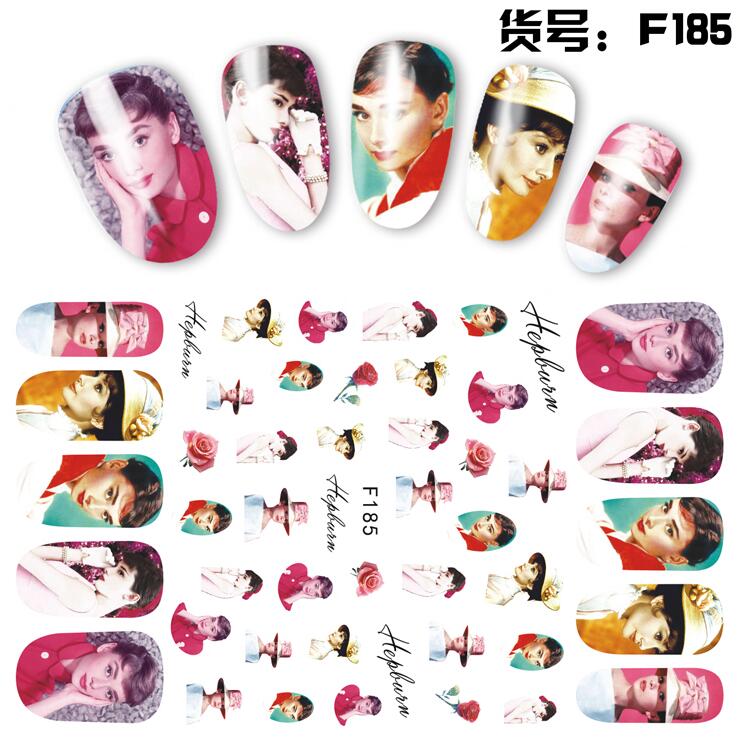 F185-194 portrait nail sticker