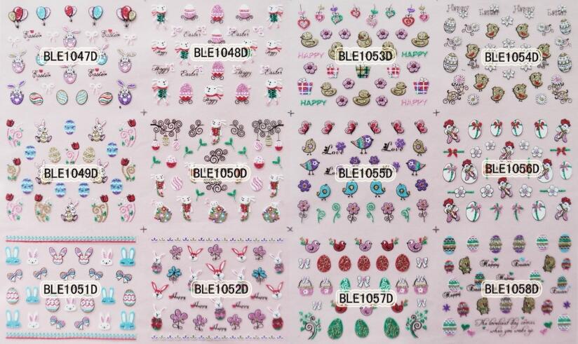 BLE633D-1058D 3D self-adhesive Nail Sticker