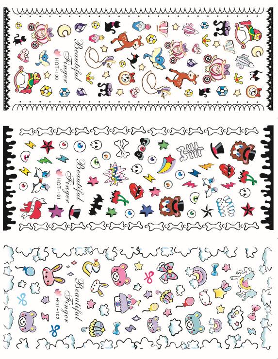 HOT001-102 Water Nail Sticker