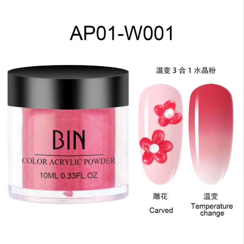 Temperature color changing acrylic powder