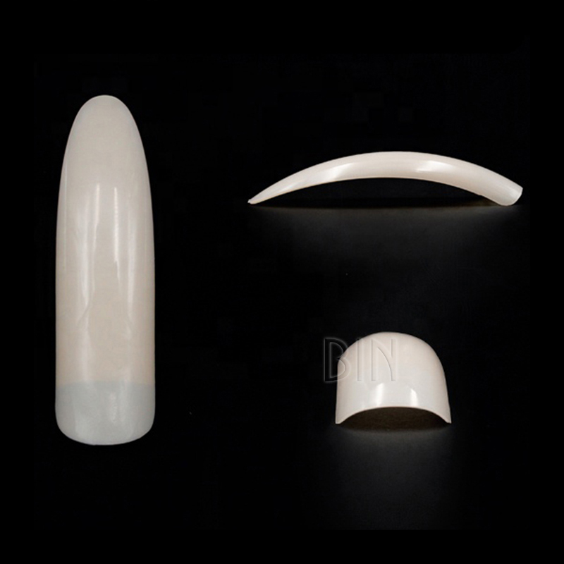 BY-NT-49 Latest Nail Artifical Tips 500PCS Long Stiletto C Curve Nail Tips