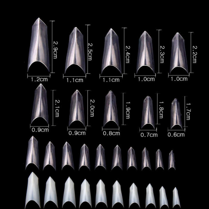 BY-NT-44 500PCS/Box Acrylic False Tips Stiletto ABS Nail Tips