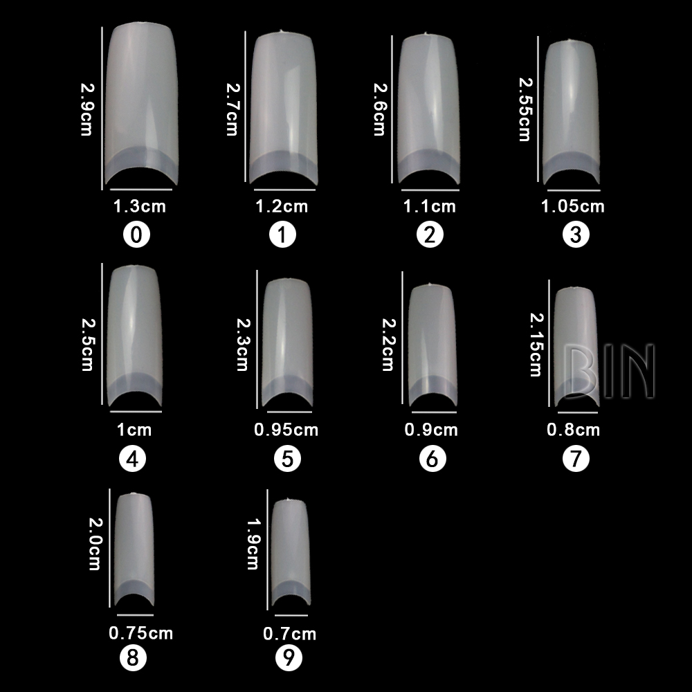 BY-NT-19 acrylic nail tips wholesale OEM factory price Half Cover Full Cover French Nail Tips