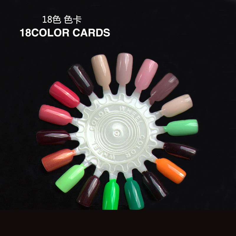 BY-NC-008 BIN 18Tips Round Shape Nail Polish Color Chart For Nail Art