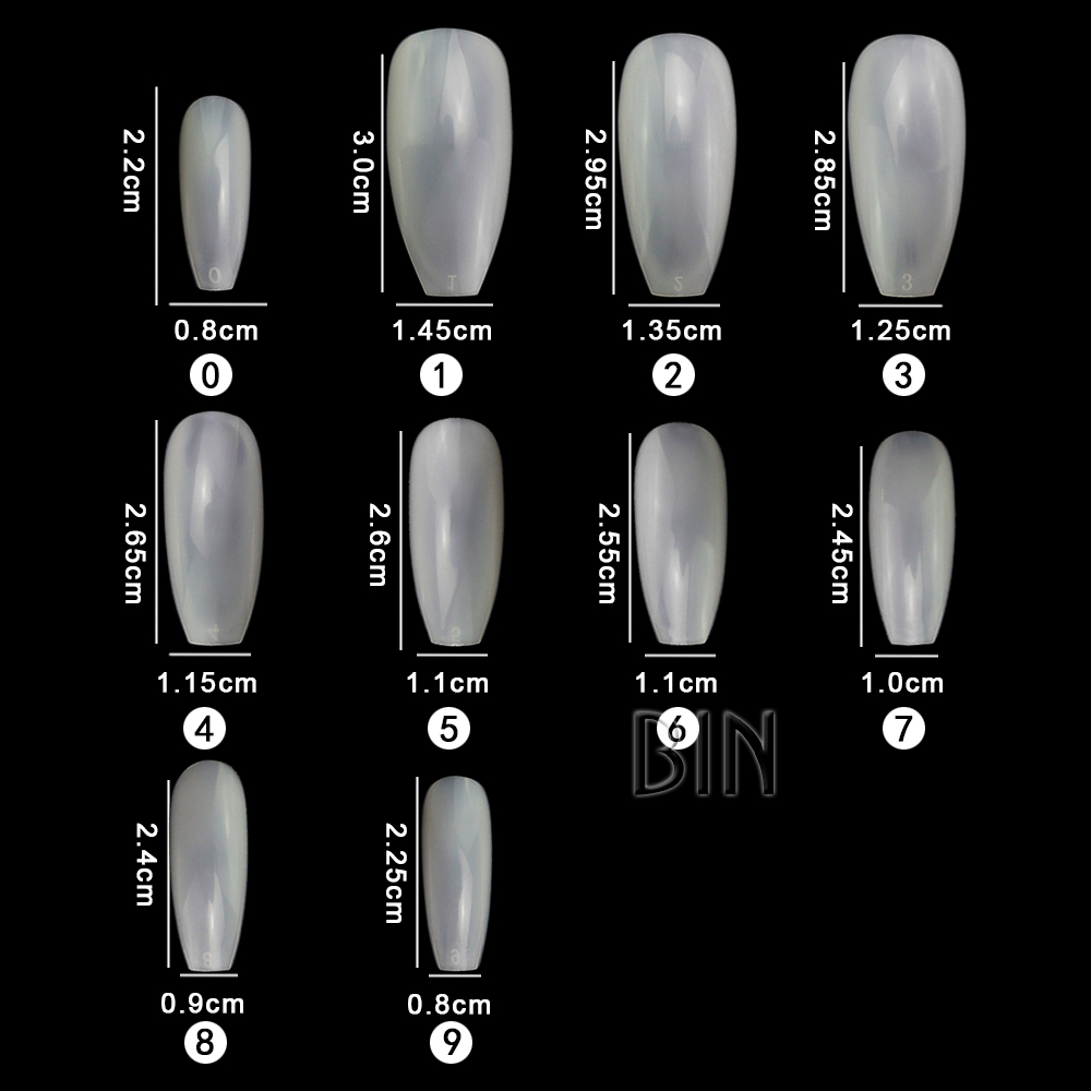BY-NT-35 500PCS Per Pack Full Cover Nail Tips For Artificial French False Nails