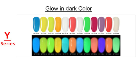 Y series glow in dark 649 colors  dipping powder