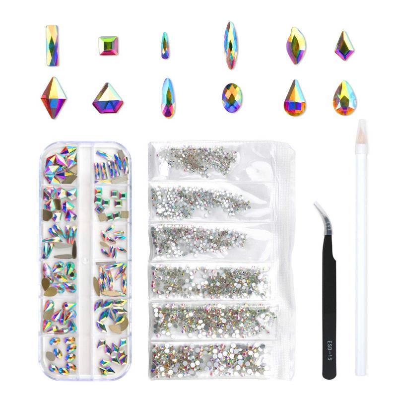 Special-shaped rhinestone with flat bottom rhinestone set + tweezers